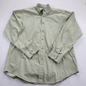 Brooks Brothers 346 Shirt Mens Medium Green Gingham Check Plaid Button Down